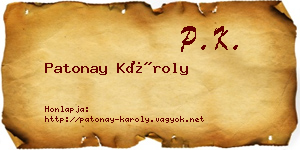 Patonay Károly névjegykártya